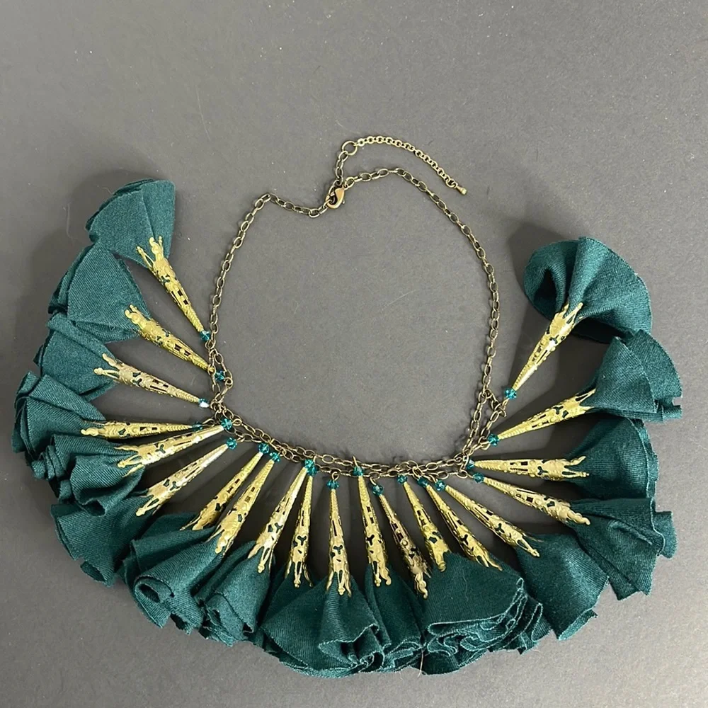 Vintage Fabric Pendant Necklace